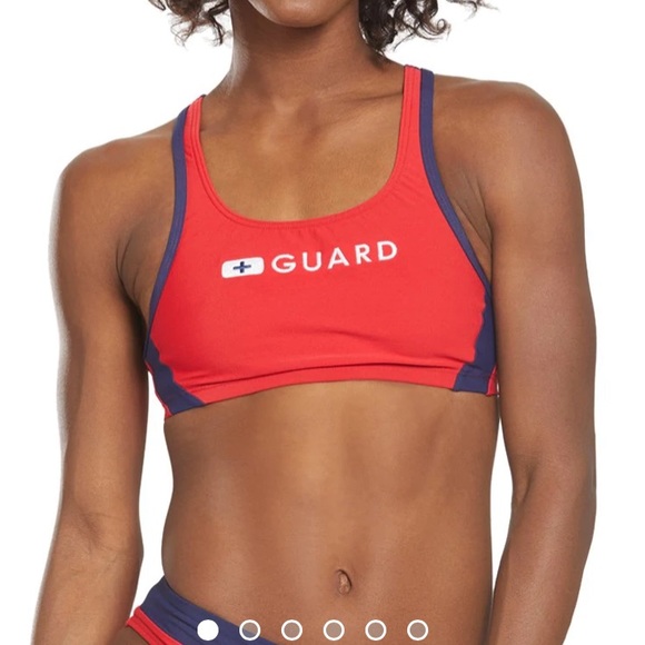 Red speedo lifeguard swim top - Picture 1 of 1